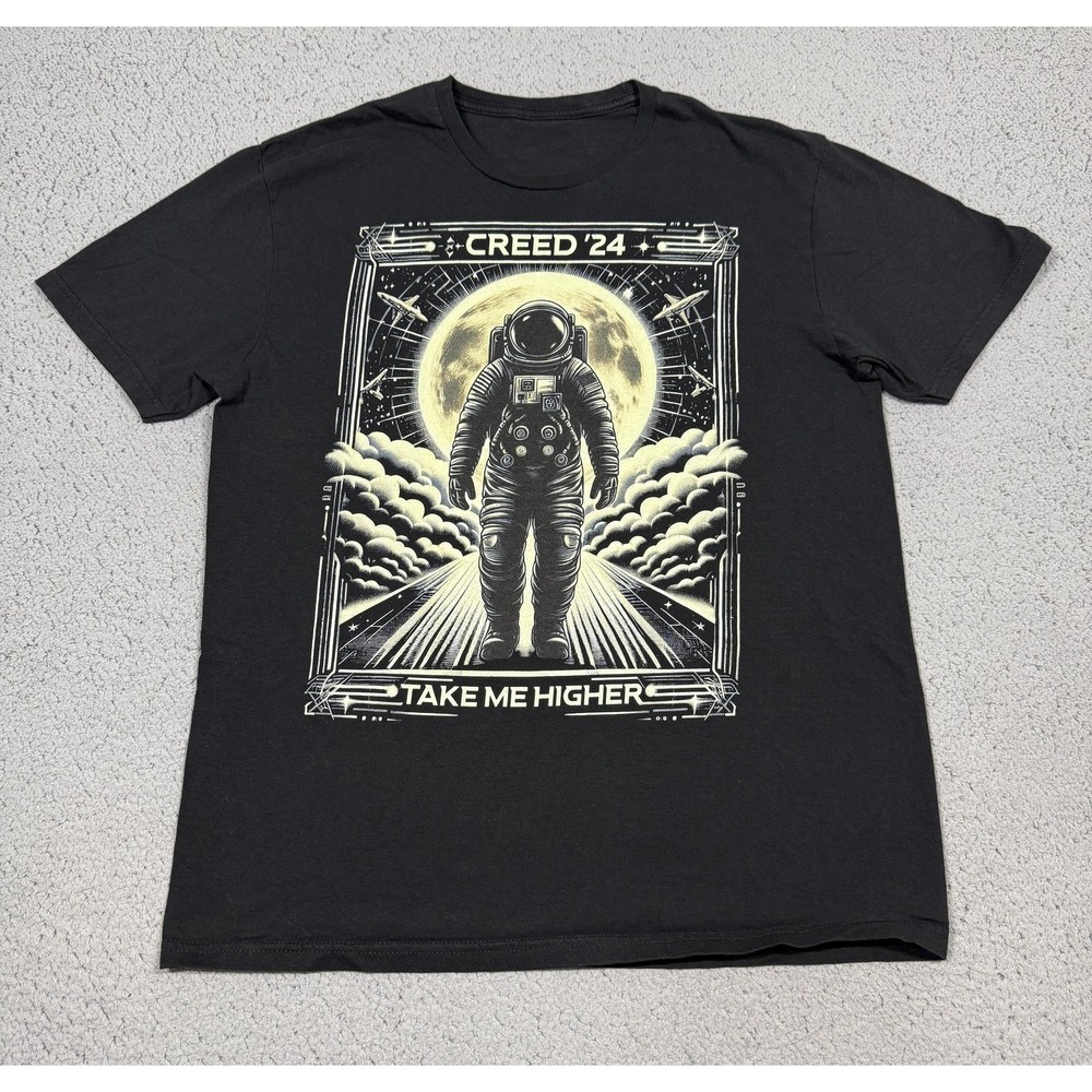 Creed Shirt Mens L Black Take Me‎ Higher Astronaut Graphic Band Tee 2024